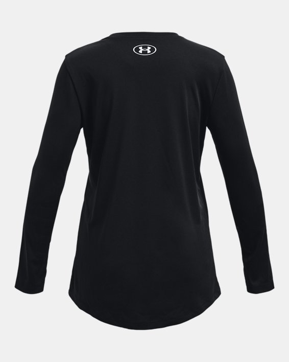 Girls' UA Tech™ Big Logo Print Fill Long Sleeve, Black, pdpMainDesktop image number 1